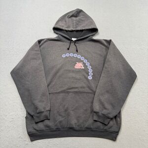 80s Asics Hoodie Men's XL Gray Do It Better Fleece Oversized Pullover Canada VTG